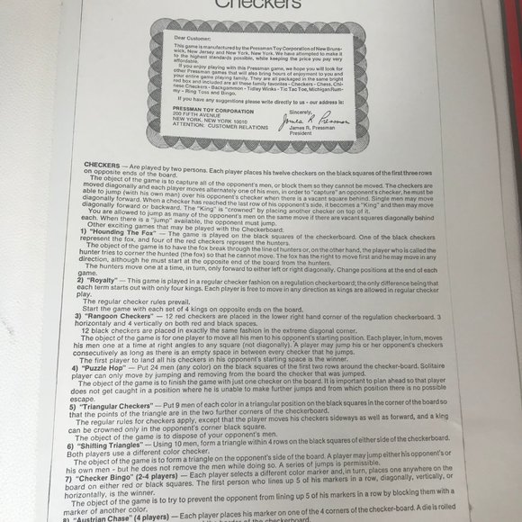 Pressman Toy Checkers Folding Board Game-1 Pack - Picture 4 of 4